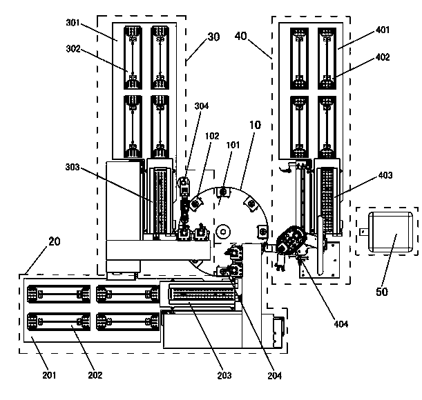 Assembling and welding device