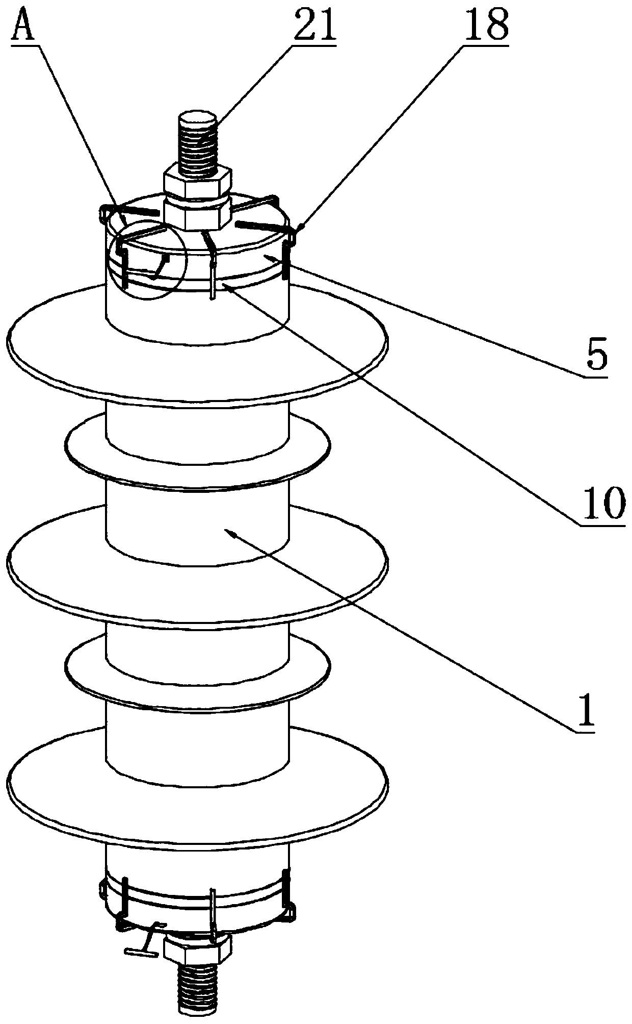 Metal oxide lightening arrester with detachable composite outer sleeve