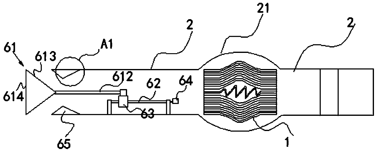 Wall-through purification ventilation pipe with structure for regulating ventilation flow