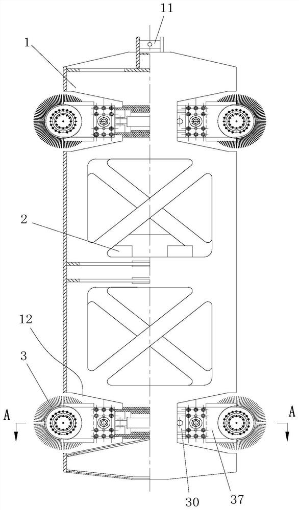 Adaptive adjustable power wall brushing device and method of underground diaphragm wall joint