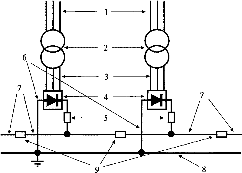 Pulsating direct current traction electric power supply system