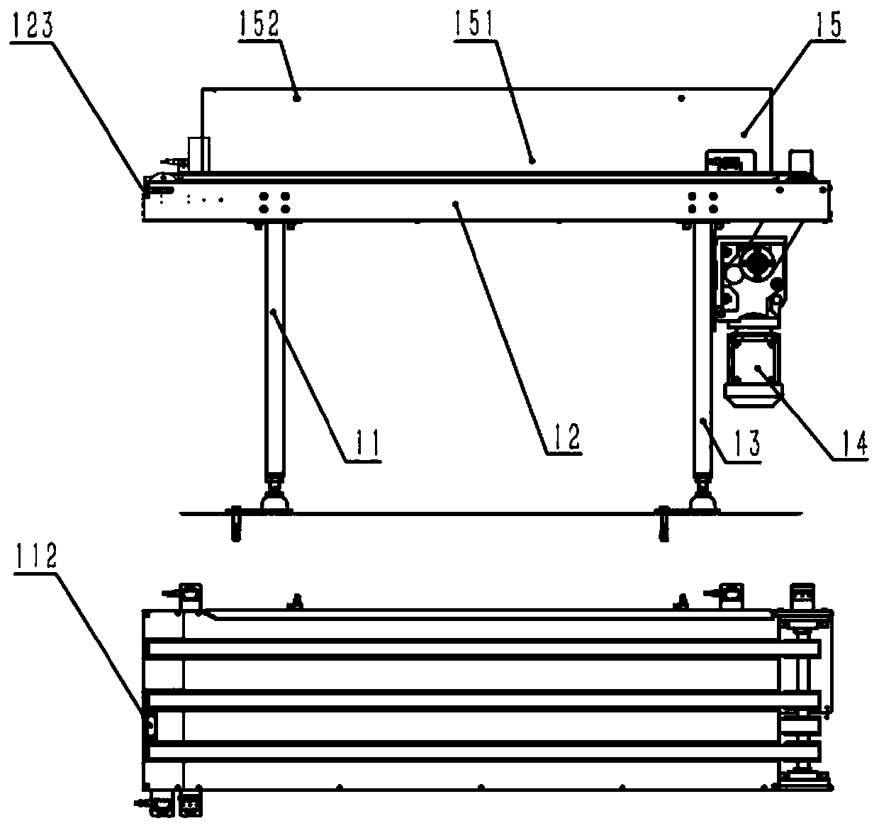 Strip box paper temporary storage conveying device