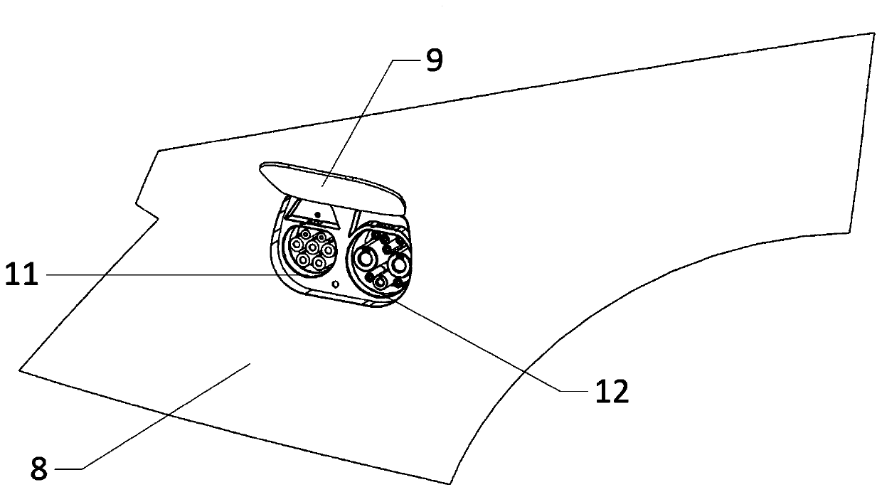 Convertible charging interface component and electric vehicle