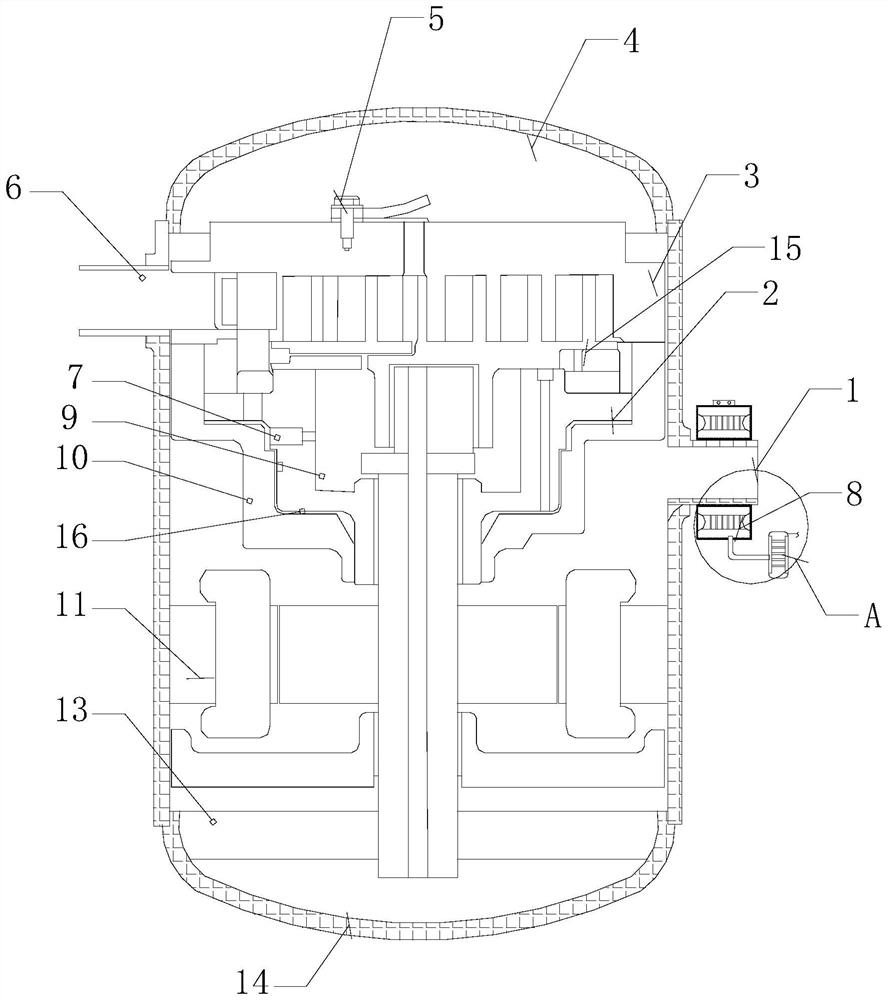 Low temperature damage resisting device of propylene refrigeration compressor