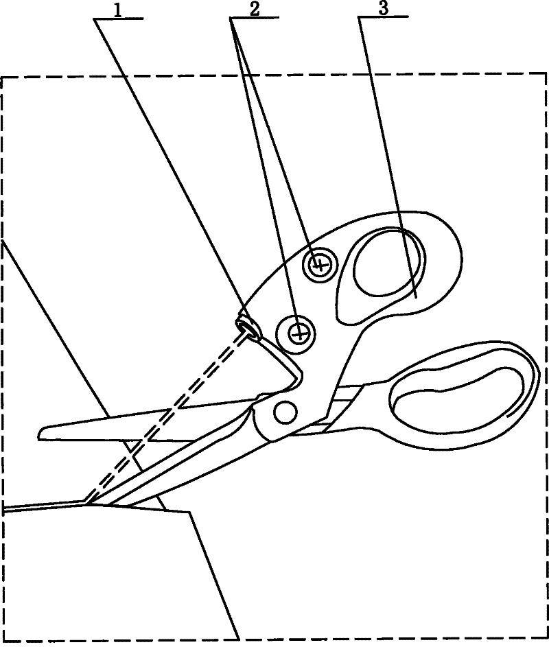 A kind of scissors that prevents the fabric from being cut crookedly