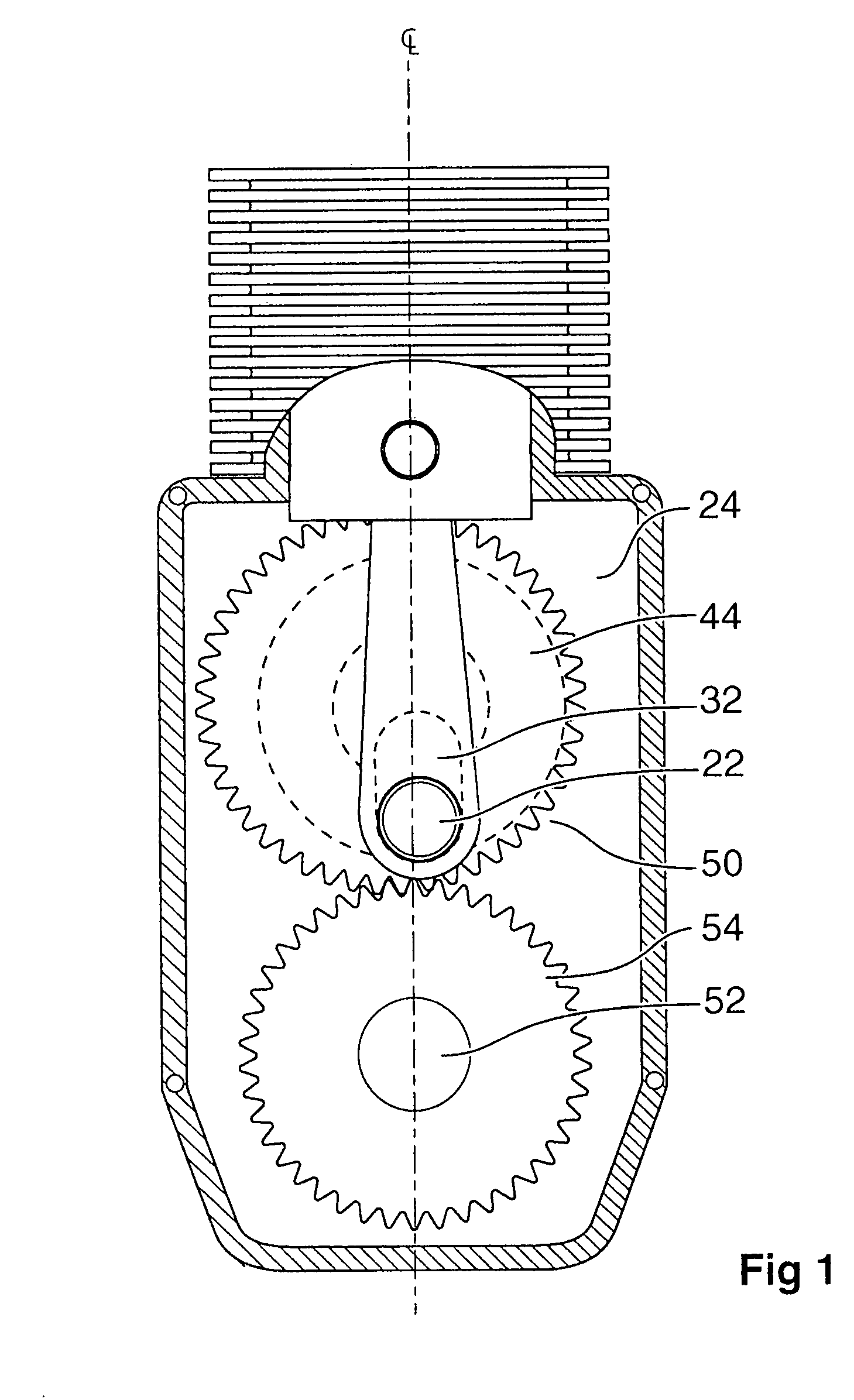 Gear crank mechanism for engine