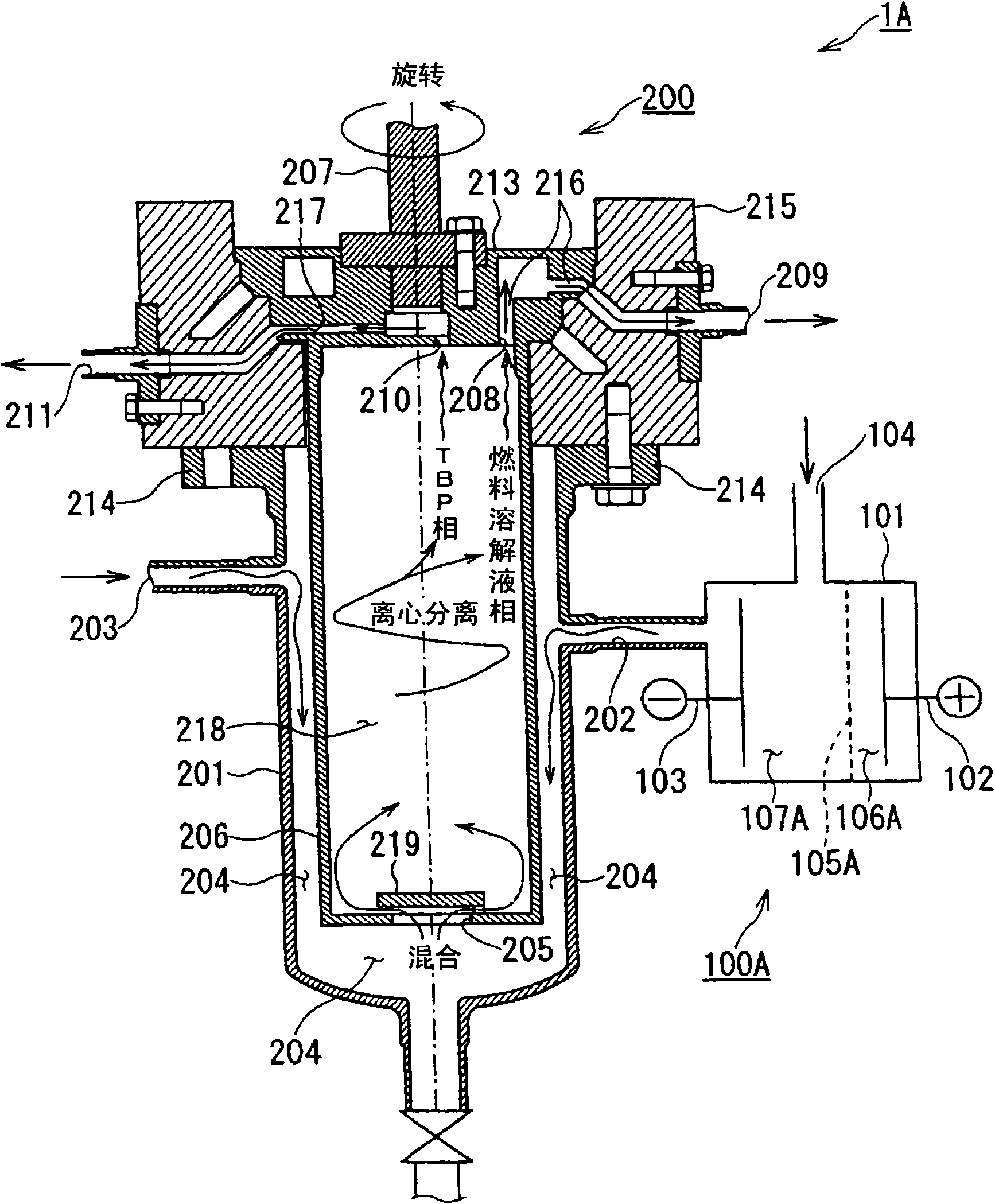 Method for reprocessing spent nuclear fuel and centrifugal extractor therefor