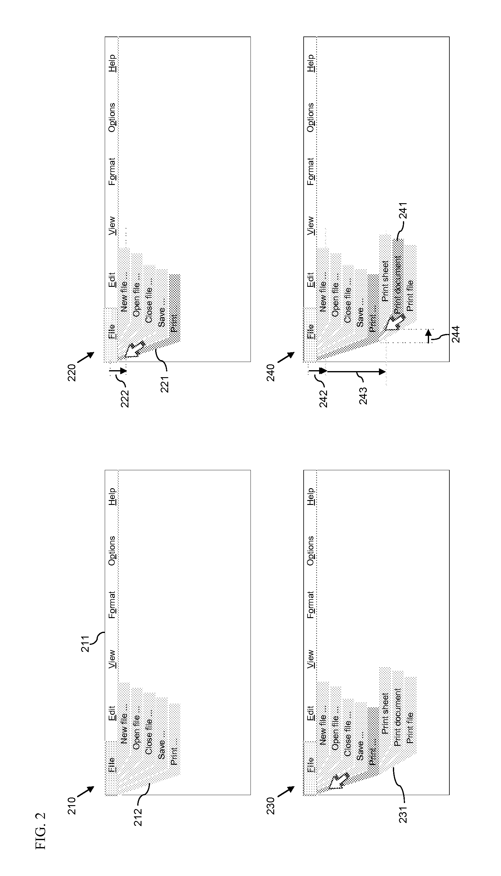 Method and program for menu tree visualization and navigation