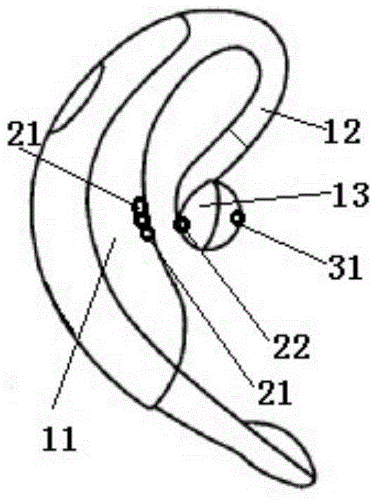 Oxyhemoglobin saturation detecting device combined with hanging type earphone