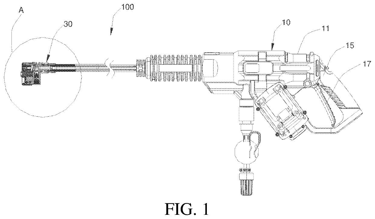 Nozzle device applied to high-pressure cleaning machine and handheld high-pressure cleaning machine