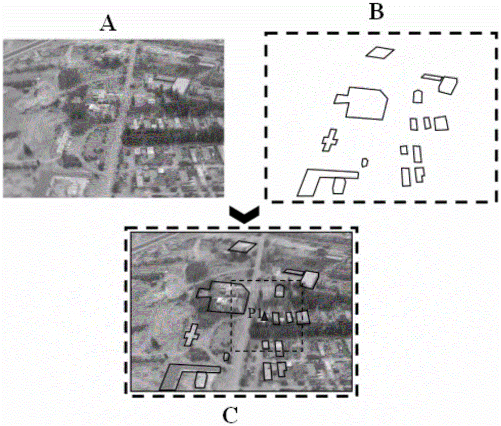 UAV ground target positioning system and method based on enhanced geographic information