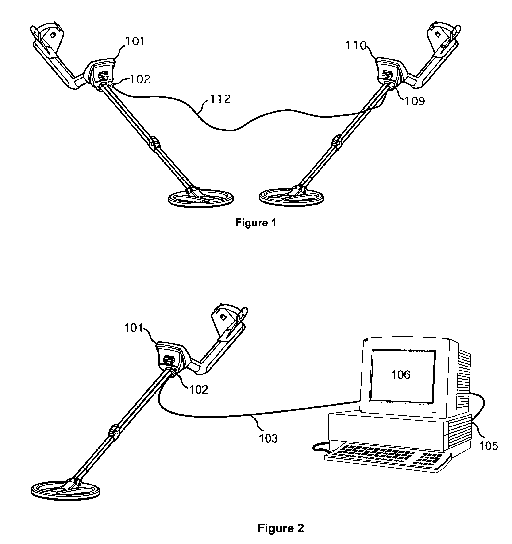 Metal detector with data transfer
