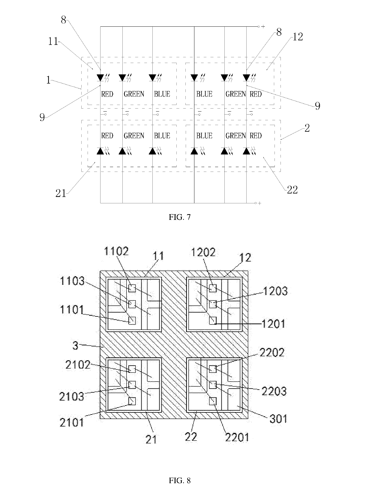 Rgb-led packaging modules and display screen formed thereof