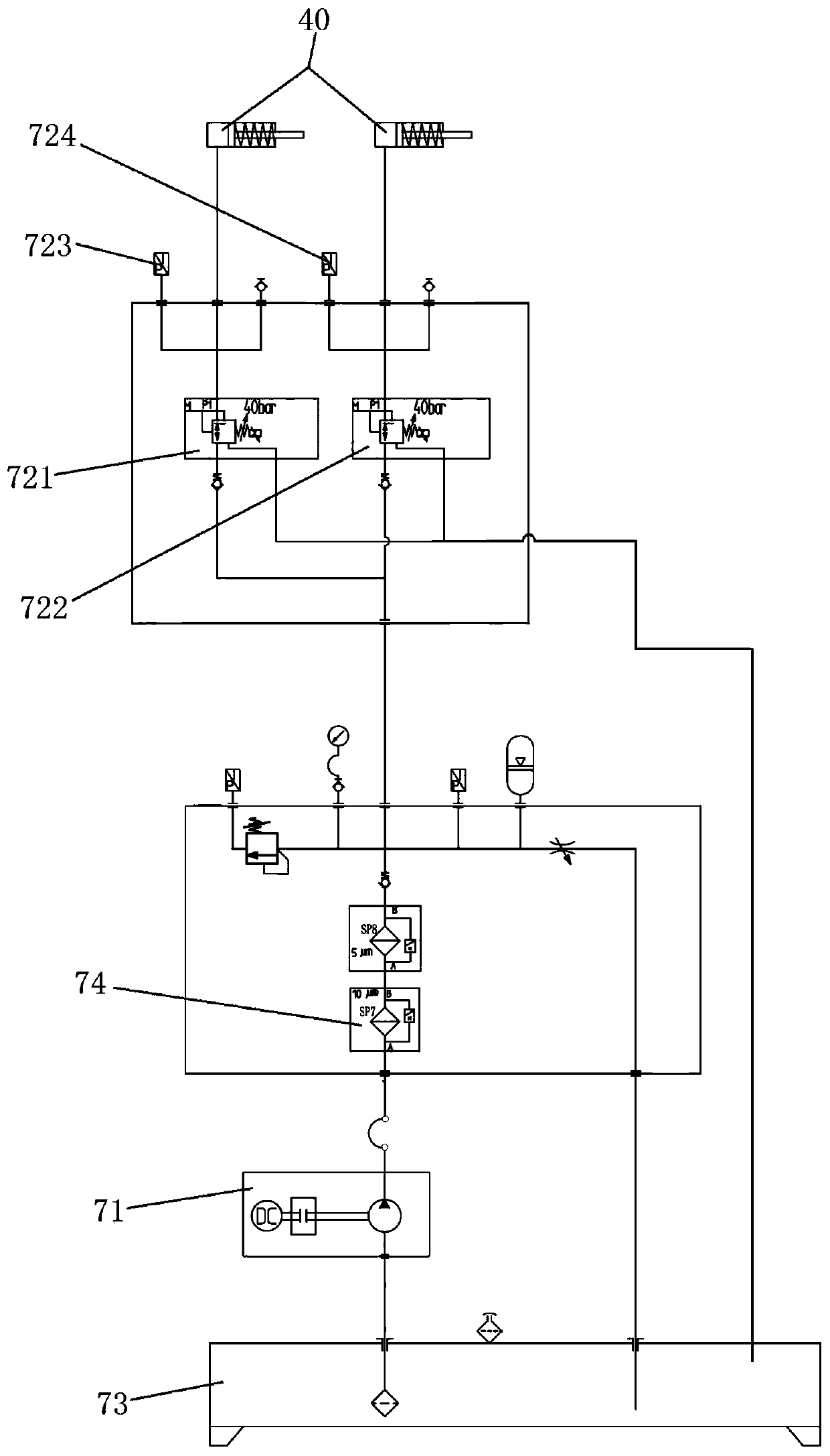 Two-gear transmission speed change control system