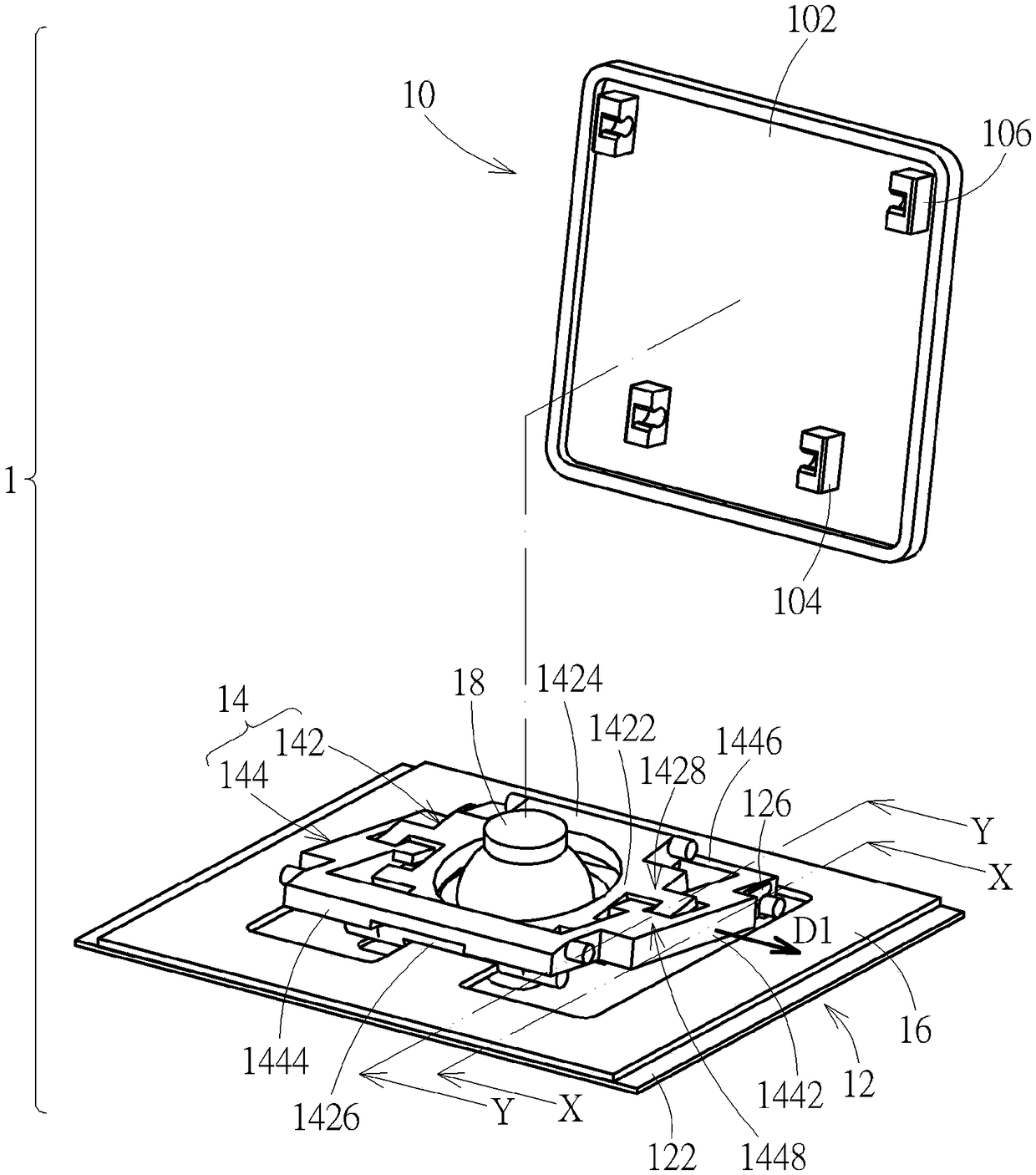 Key structure and lifting mechanism thereof