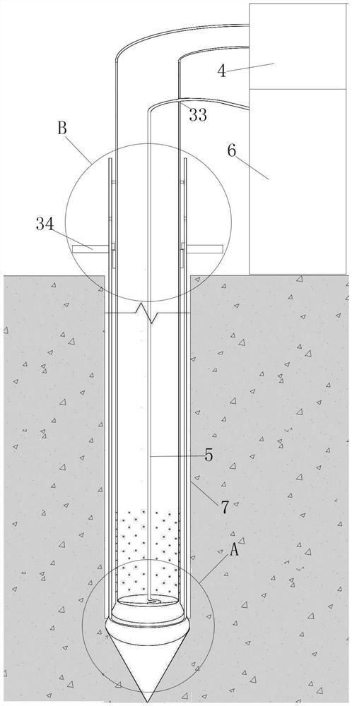 Air exhaust type drainage device for water-rich foundation pit with low permeability coefficient and construction method