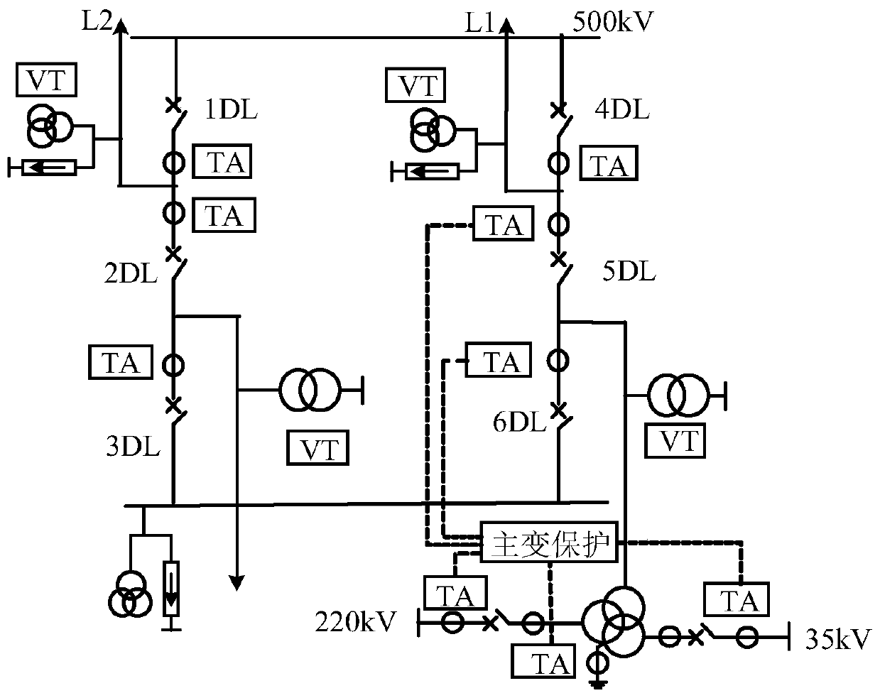 Disconnection distinguishing method and system of protection mutual inductor suitable for 3/2 wiring