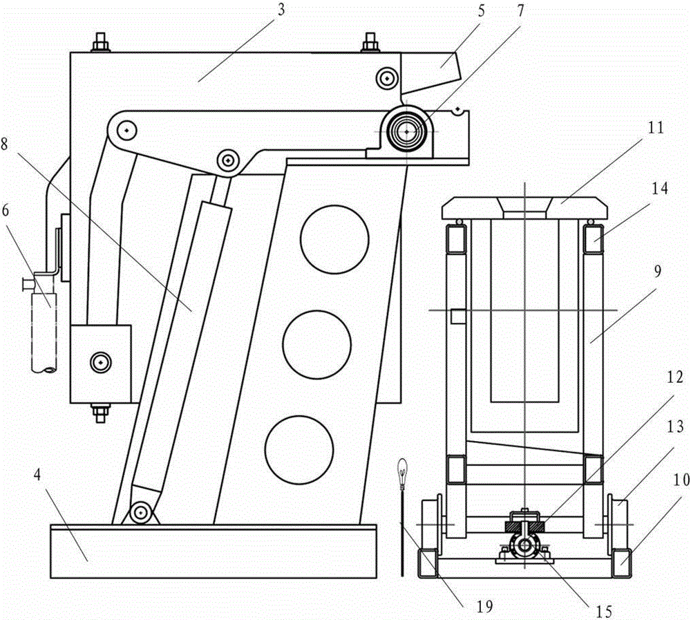 A silver ingot automatic pouring system