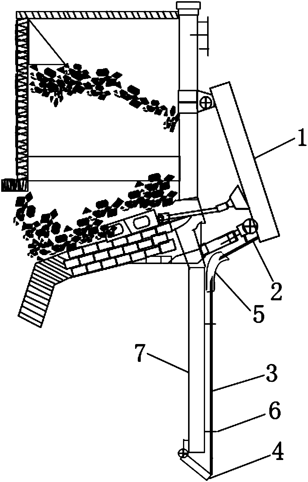 Automatic discharge sealing device for return chute of lpd type preheater