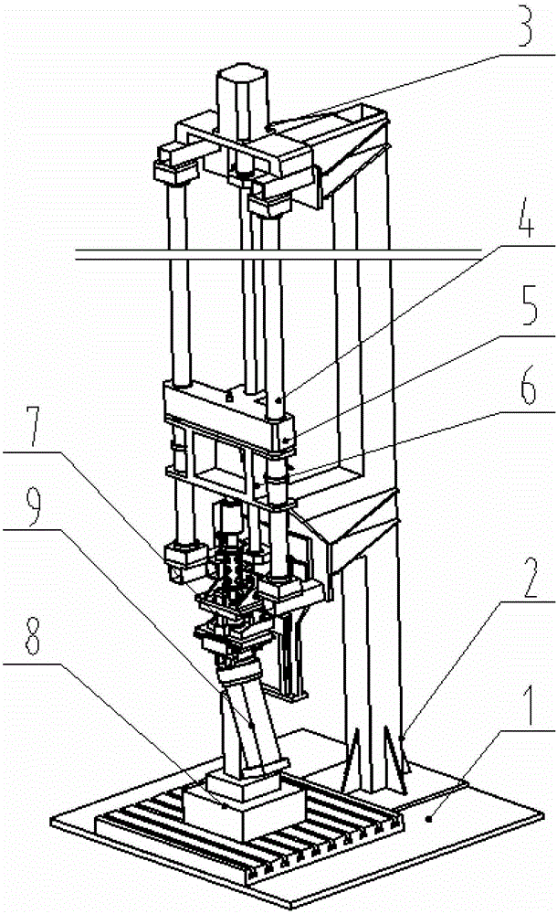Automobile crumple type steering column impact test device and test method