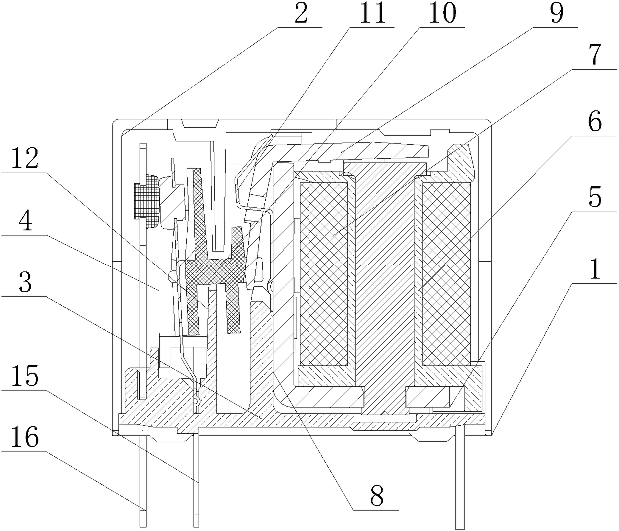 Relay reed flange structure