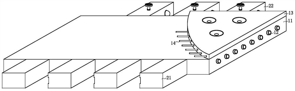 A hollow composite floor