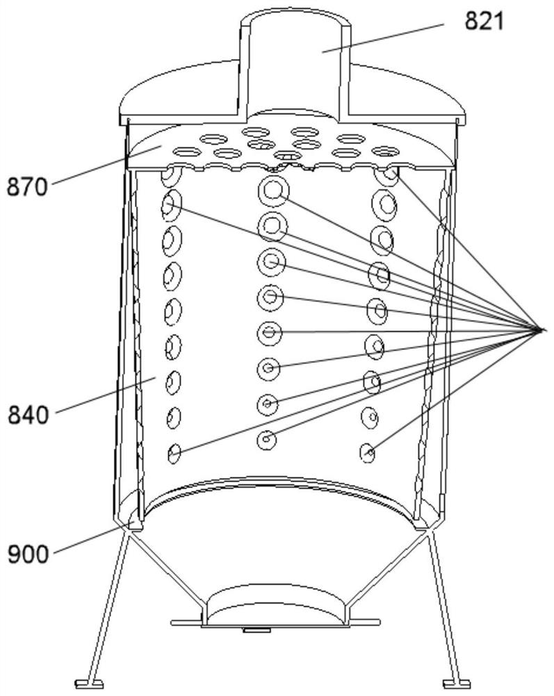 A dust removal device and high-temperature waste gas treatment equipment