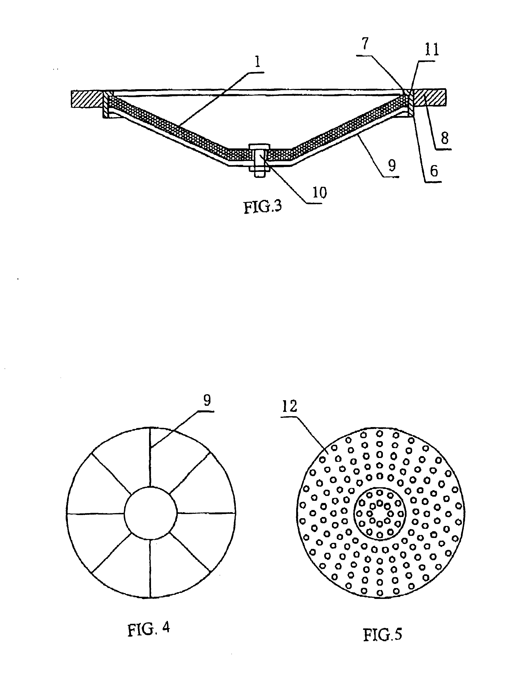 Frustum filter used for separation of cation and anion exchange resins