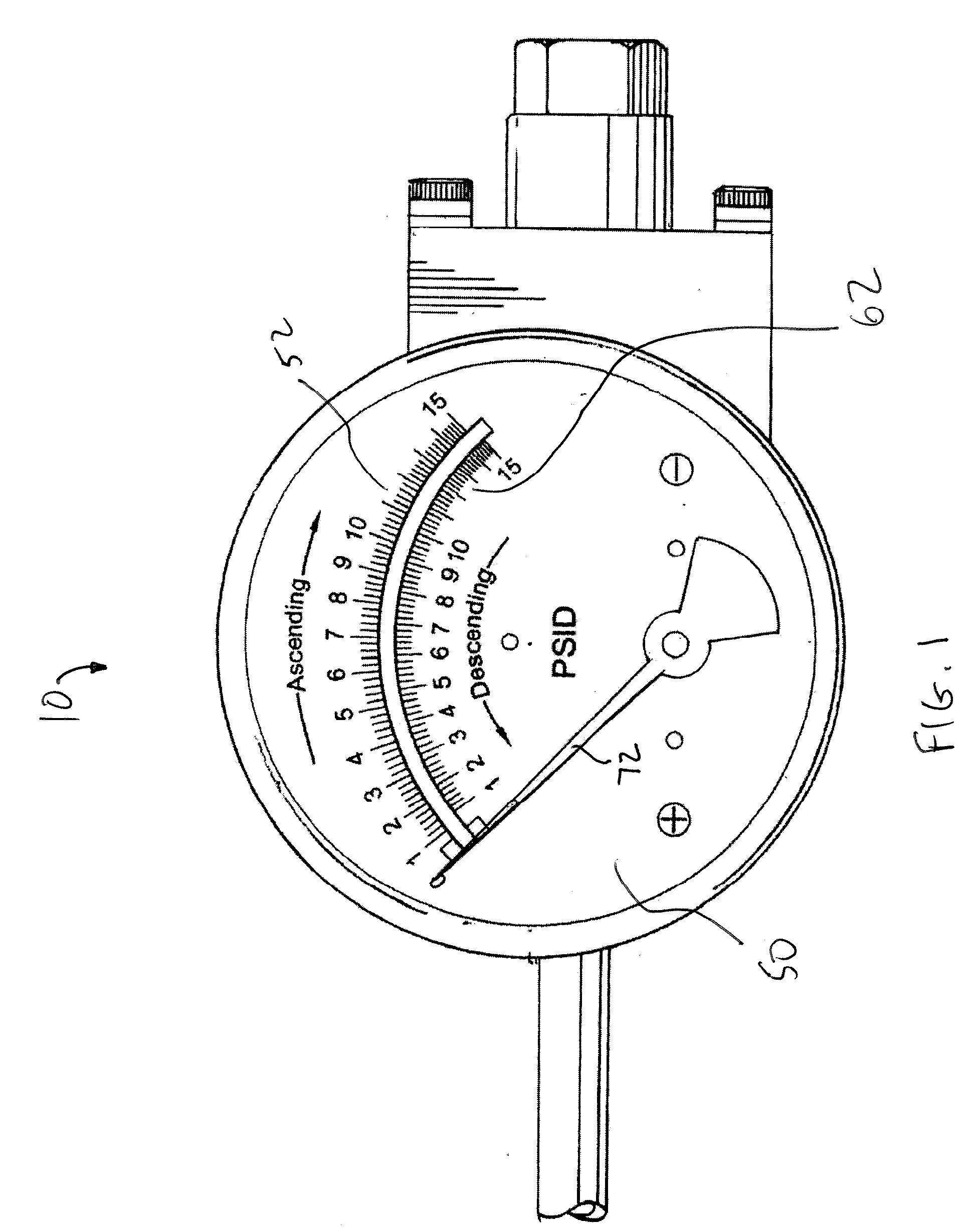 Method and Apparatus for a Gauge for Indicating a Pressure of a Fluid