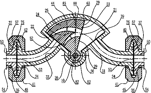 Titanium alloy five-blade connecting rib horizontal check valve of hoop joint