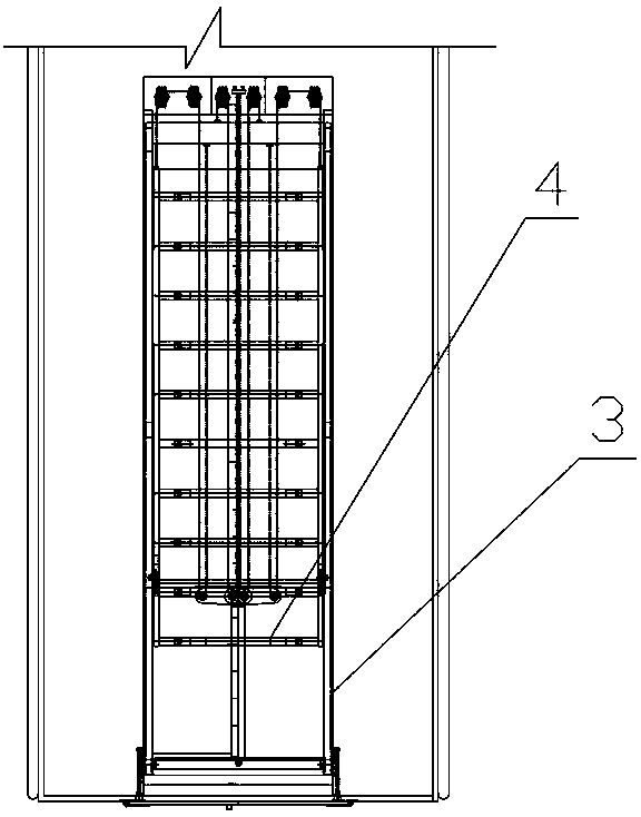 Stern ramp type placing and recycling device for aquatic floating bodies