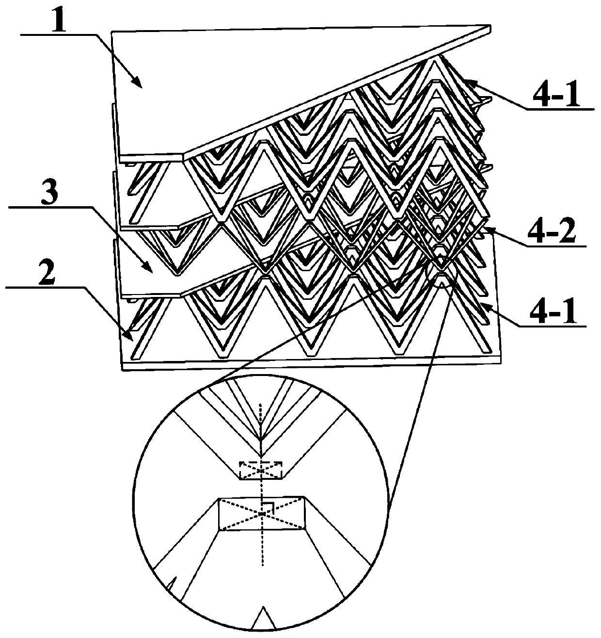 A kind of multi-layer gradient lattice sandwich panel and preparation method thereof