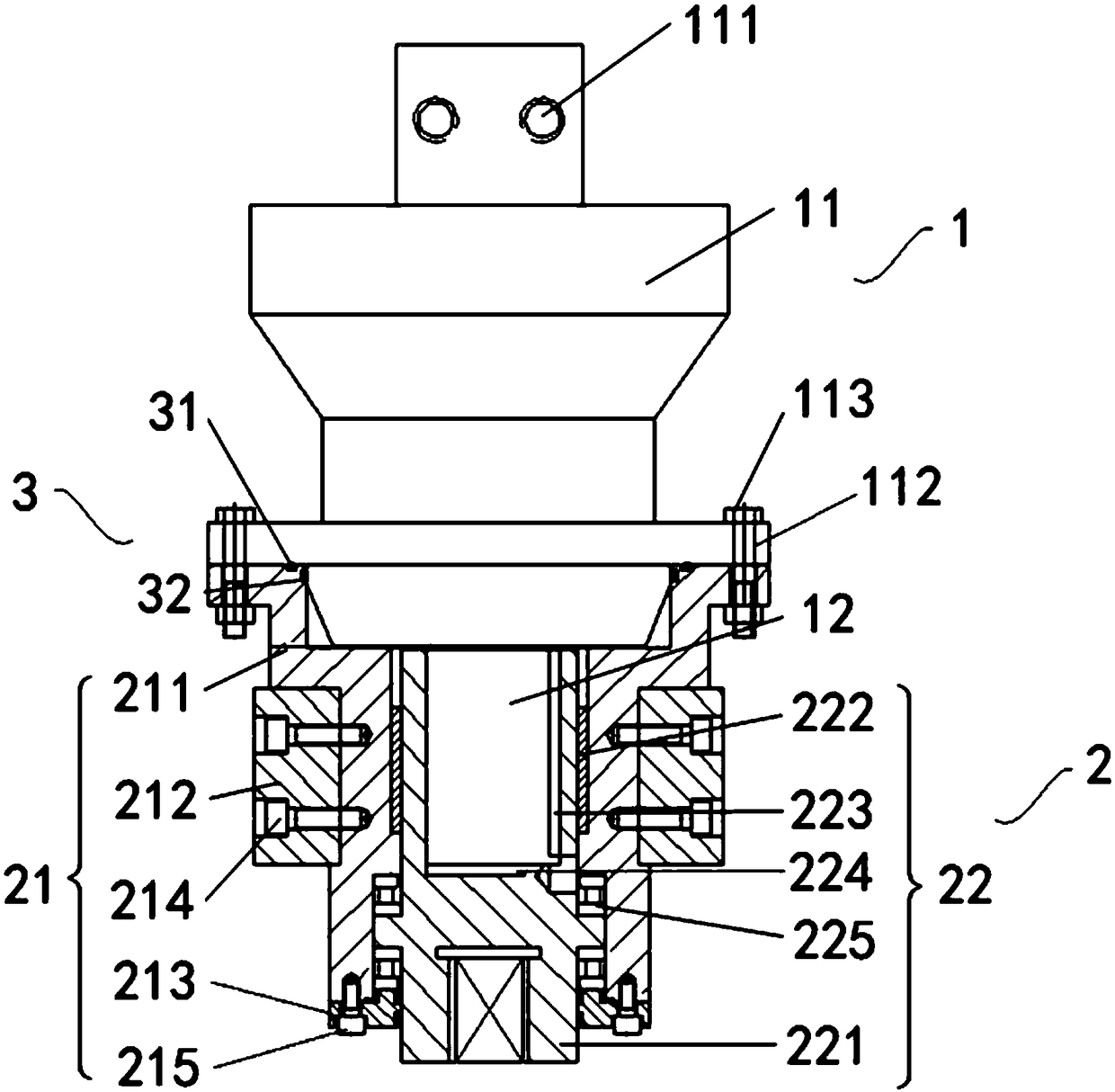 Simulated deep sea ROV (remotely-operated vehicle) driving motor connection transmission testing device and method