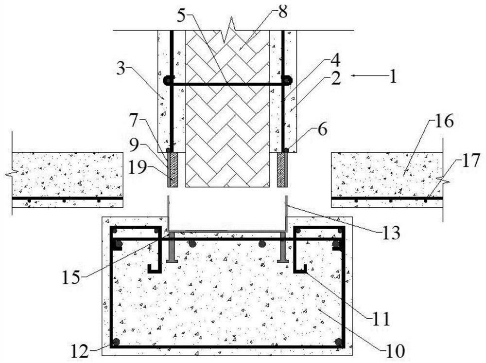 Assembly type composite wallboard and groove-shaped foundation beam self-tapping screw block connecting structure and manufacturing method