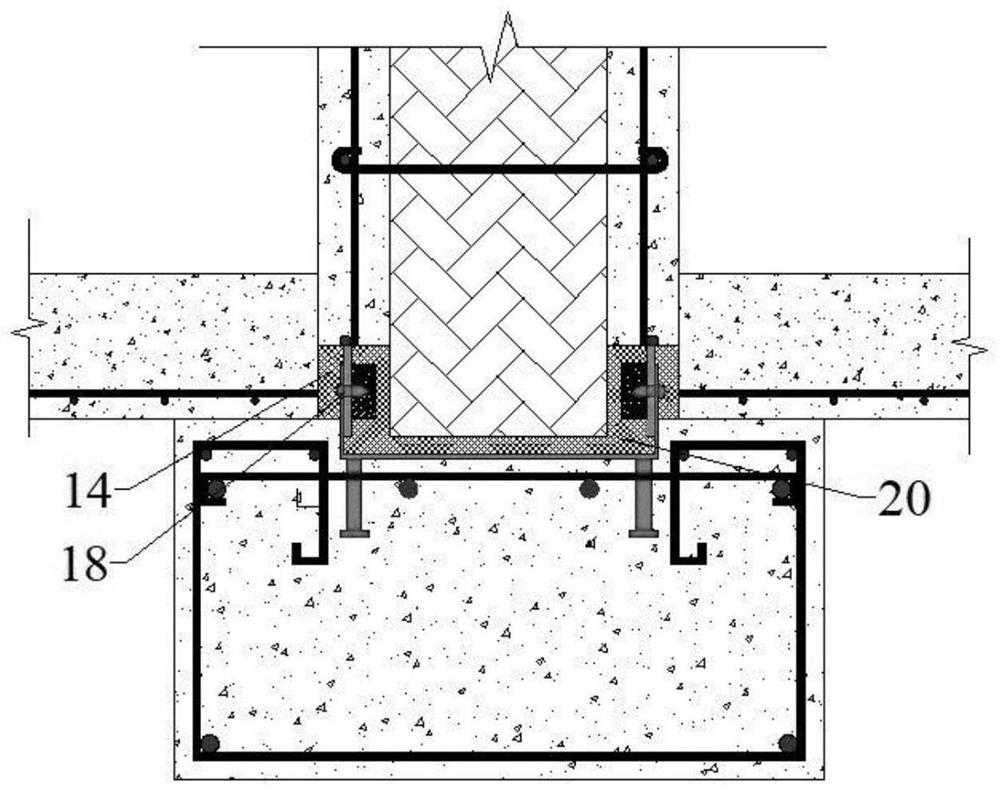 Assembly type composite wallboard and groove-shaped foundation beam self-tapping screw block connecting structure and manufacturing method