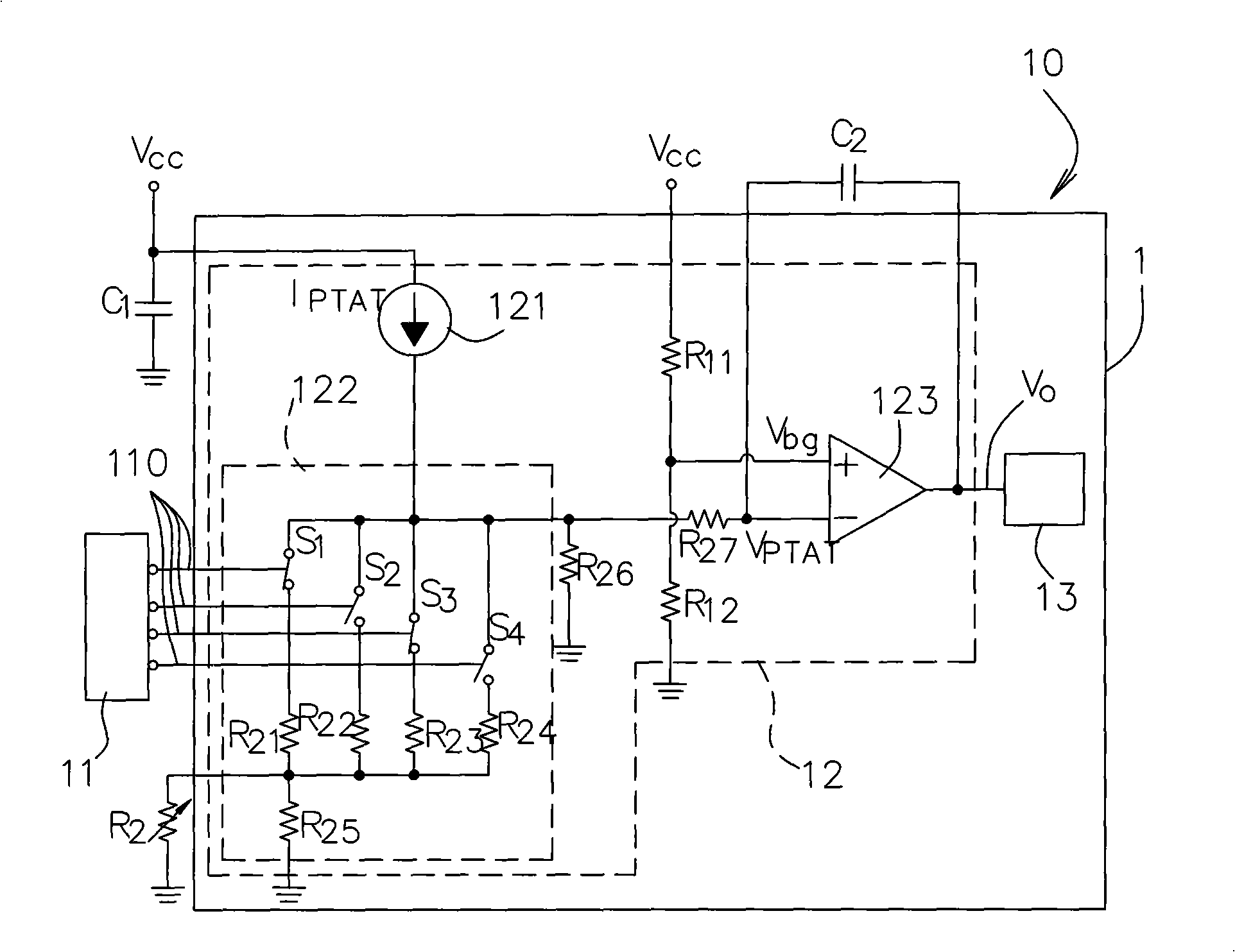 Integrated circuit with temperature control function, temperature-controlled heating circuit and constant temperature retaining device