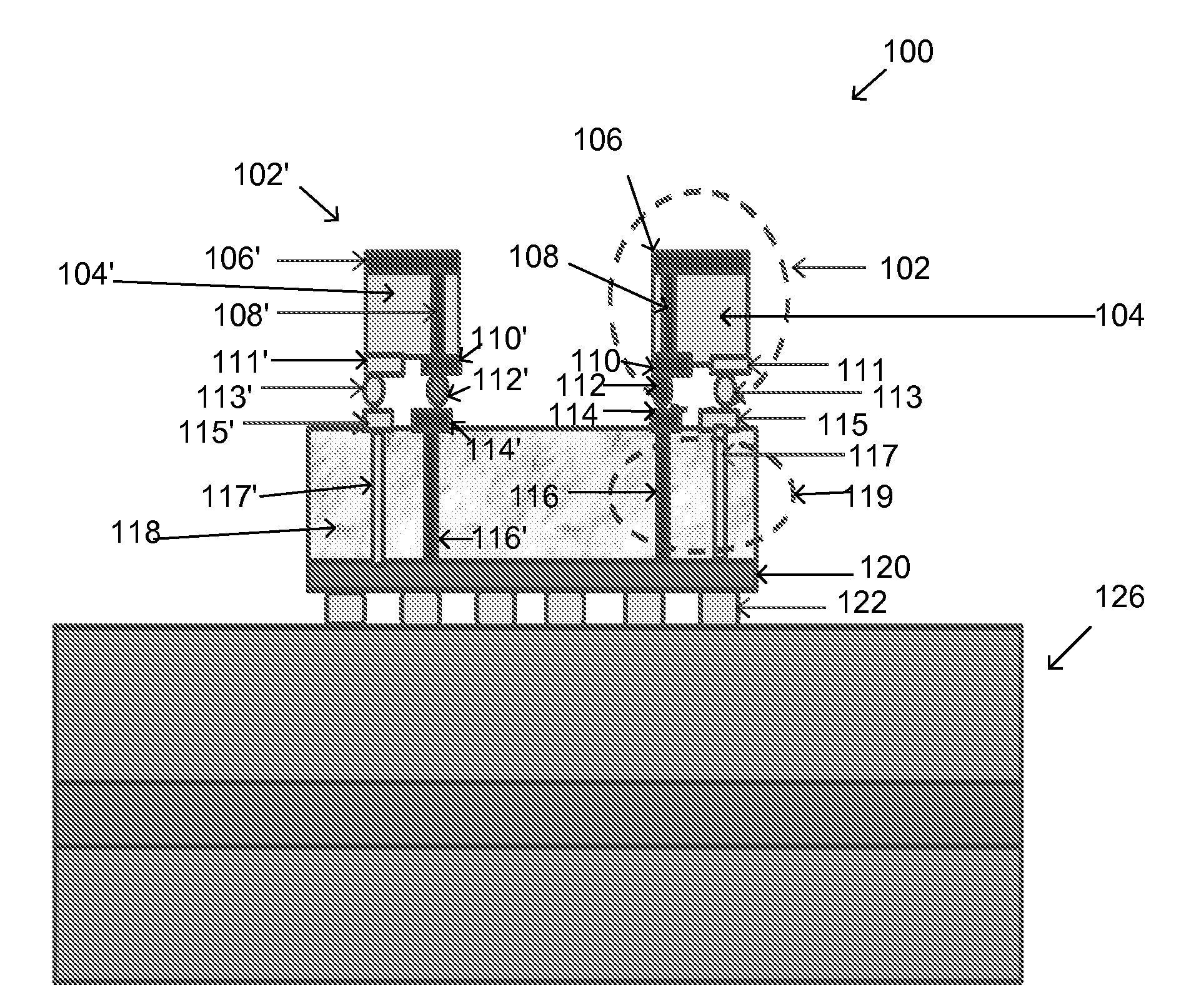 Package structures including discrete antennas assembled on a device