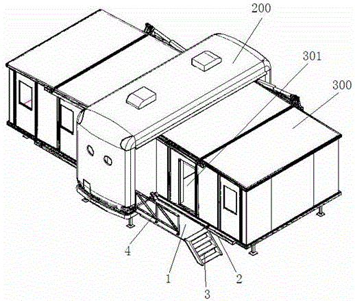 Balcony structure for recreational vehicle