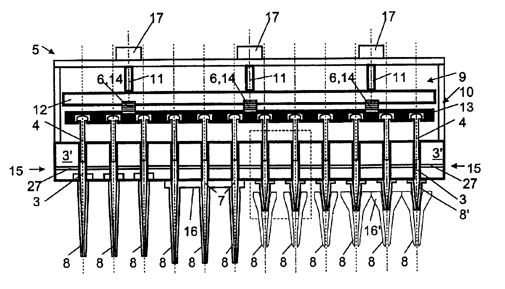 Device for aspirating and dispensing liquid samples