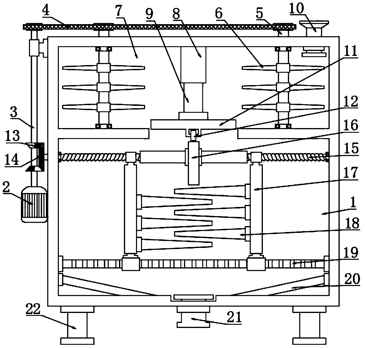 A feed mixing and grinding device