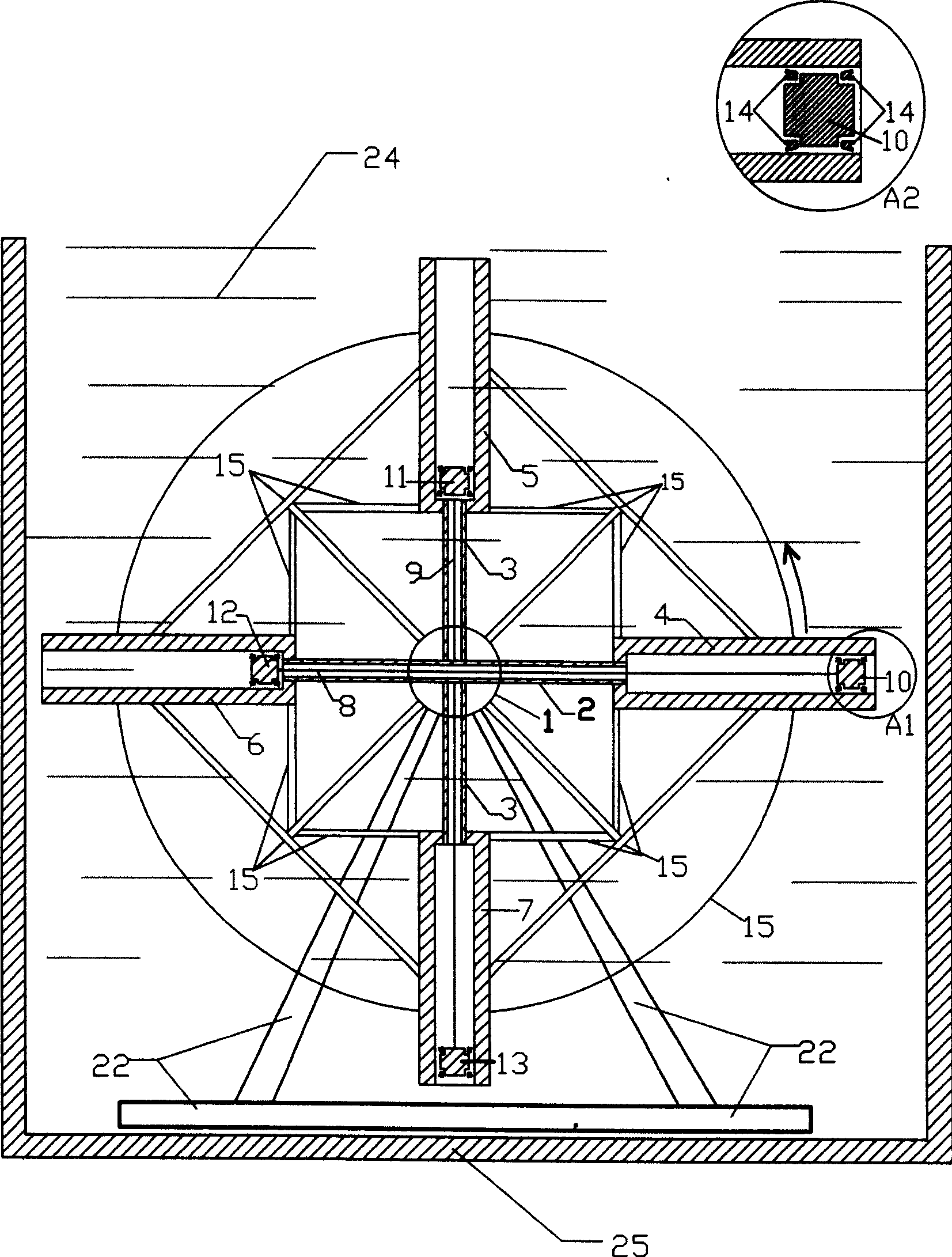 Output machine for converting buoyancy into rotating force