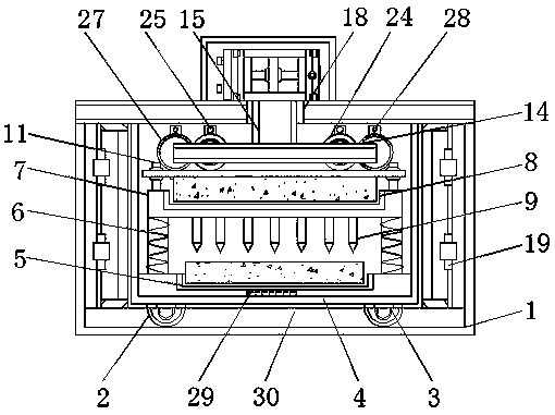 Integrated molding, patterning and cutting machine used for food processing