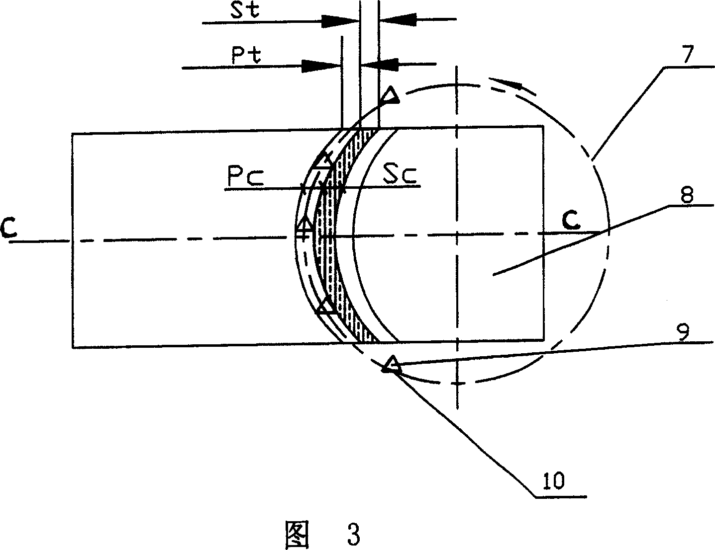 Curved teeth cylindrical gear, machining method and apparatus thereof