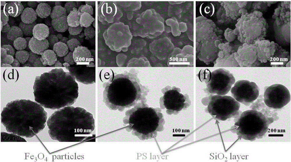 Super-hydrophobic and magnetic PS/SiO2 oil-water separation material and preparation method thereof