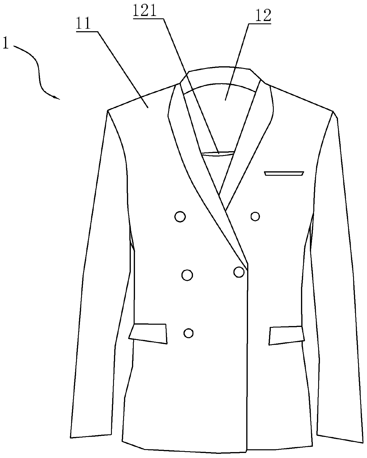 Business suit with self-storage function