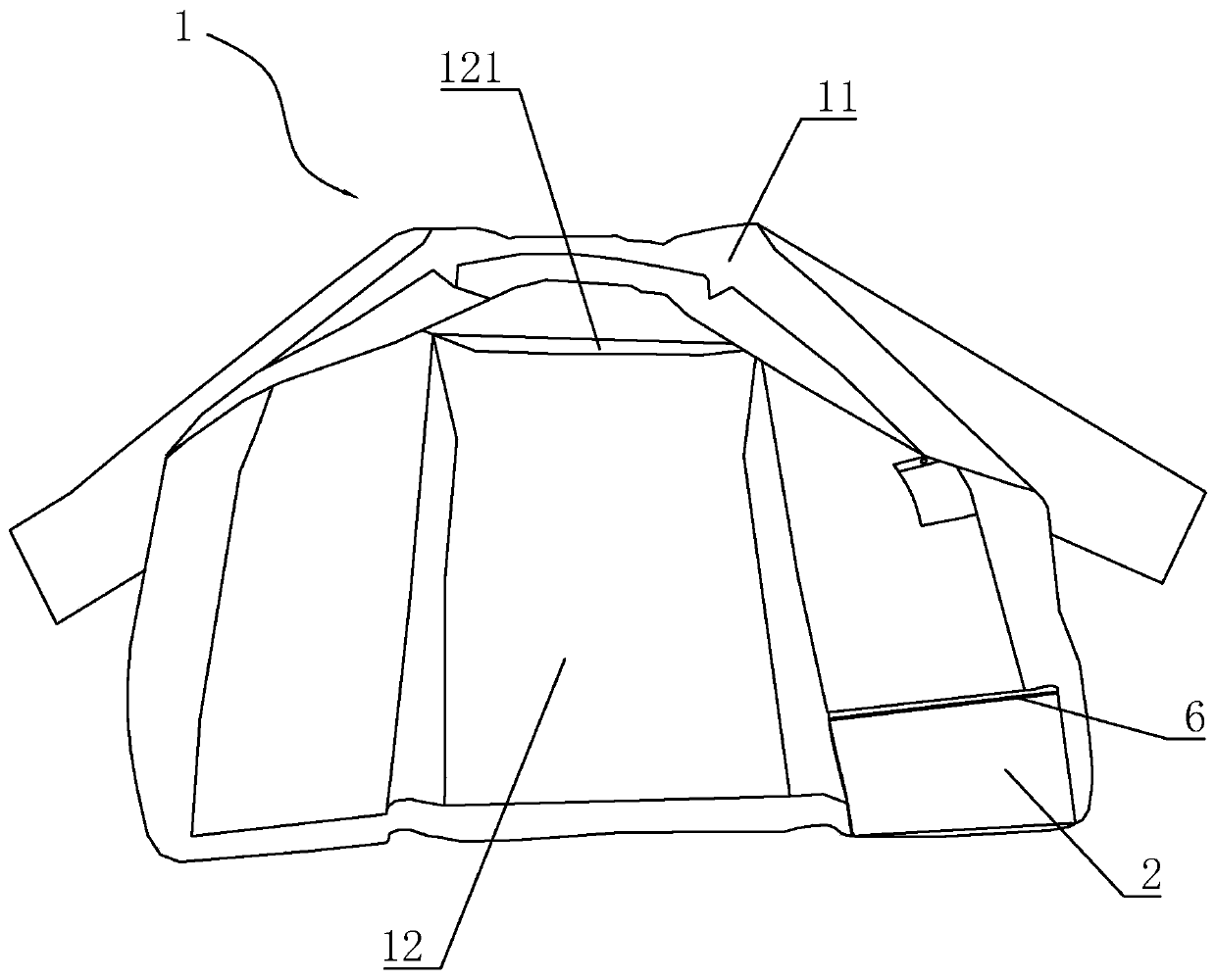 Business suit with self-storage function