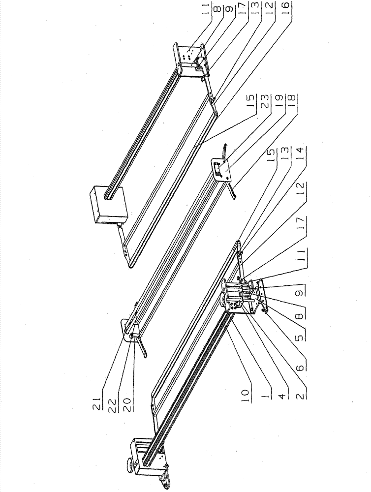Double-spreading cloth pressing device for automatic cloth paving machines