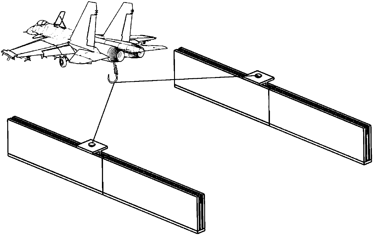 Aircraft landing or landing linear electromagnetic arresting device