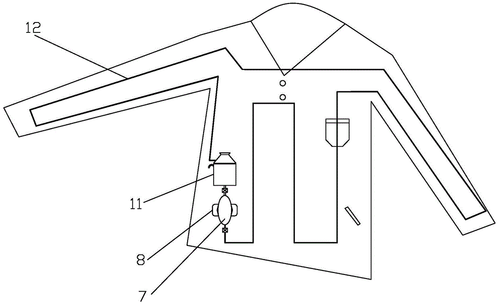 Water bag squeezing device for water circulation air-conditioning clothes