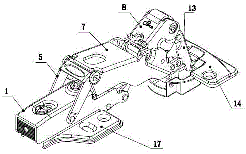 A large opening door buffer hinge